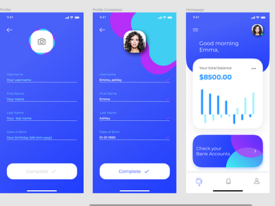Finance Application - UI Design application bank blue branding design finance finance app logo money ui