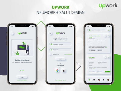 Upwork App neumorphism Concept