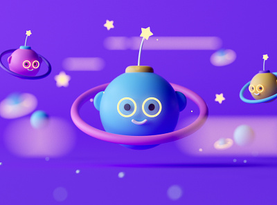 Cool Planets! 3d c4d cartoon character character design cinema 4d design illustration isometric low poly octane
