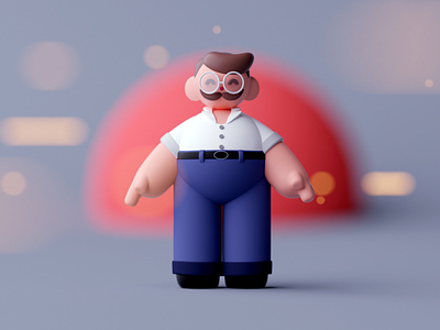 Mustache character characterdesign cinema 4d game illustration isometric octane