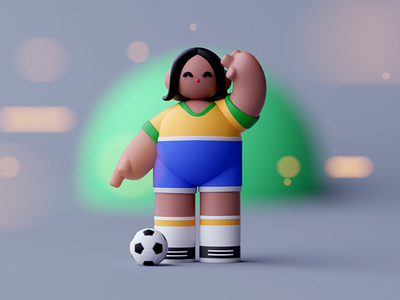 Soccer Player character characterdesign cinema 4d illustration isometric lowpoly octane