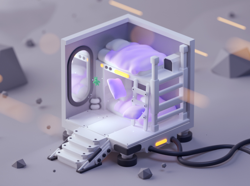 Room on the Moon by Gustavo Henrique on Dribbble