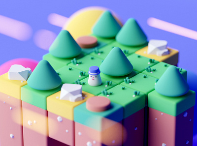 Game Blocks c4d cartoon cinema 4d game game design illustration isometric isometric room low poly octane