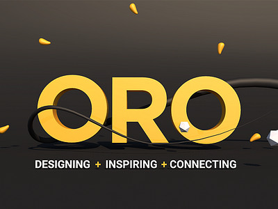 ORO Digial 3d 3d type black c4d type spline yellow