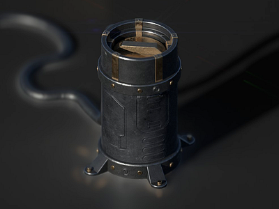 Capsule asset c4d game asset isometric lab metal octane