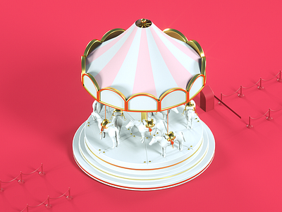 Carousel 3d cinema4d isometric octane park play