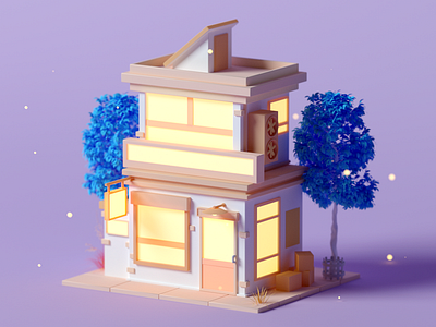 Book Store b3d book cinema 4d game game asset game building gameart isometric low poly store