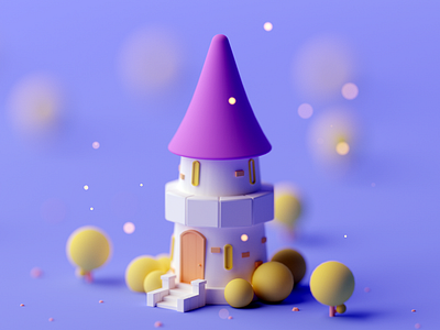 Castle 3d c4d cartoon cinema 4d cinema4d design fantasy forest game game asset game building game design illustration isometric isometric room low poly lowpoly octane