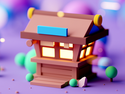 Shop 3d c4d cartoon cinema 4d cinema4d design fantasy forest game game asset game building game design illustration isometric isometric room low poly lowpoly octane