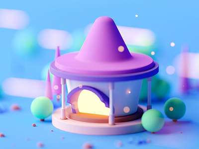 Magic Shop 3d c4d cartoon cinema 4d cinema4d design fantasy forest game game asset game building game design illustration isometric isometric room low poly lowpoly magic octane shop