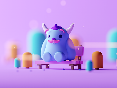 Monster 3d c4d cartoon character cinema 4d fantasy forest game game asset game building illustration isometric isometric room low poly lowpoly monster octane