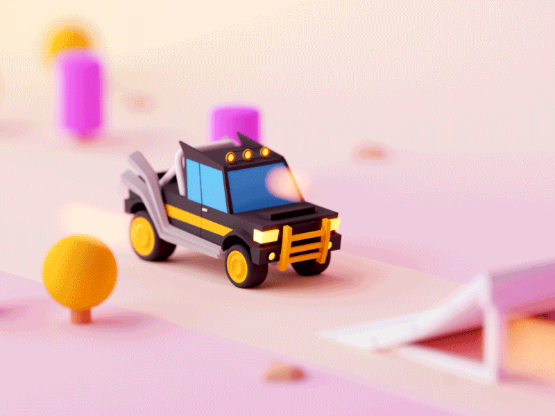 Truck 3d c4d cartoon cinema 4d game design illustration isometric low poly lowpoly octane vehicle