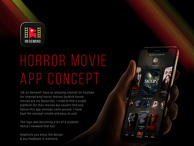 AE Horror Movies Streaming app app app design branding design graphic design illustration logo online streaming product design ui ux