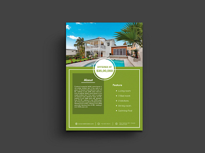 Green real estate flyer design