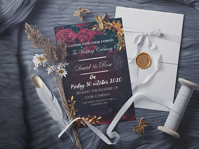 Wedding card art illustration invitation logo wedding wedding card