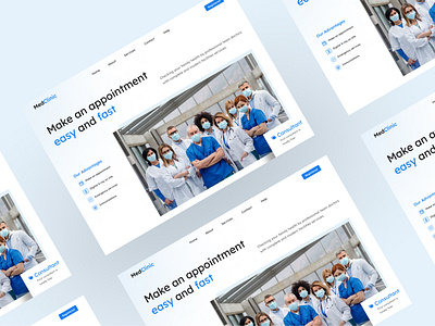 Medclinic Hero section design design designer hospital landing page medical ui uiux website design