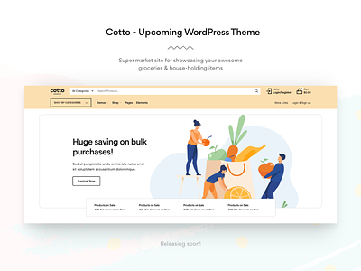 Cottto - Upcoming WordPress Theme clean ecommerce grocery store minimal modern shop super market themeforest web design wordpress