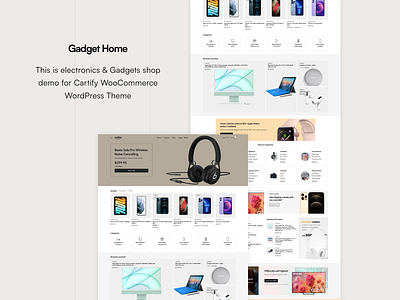 Gadgets Home - Cartify Multipurpose WooCommerce WordPress Theme ecommerce gadgets general store minimal modern shop web design website wordpress