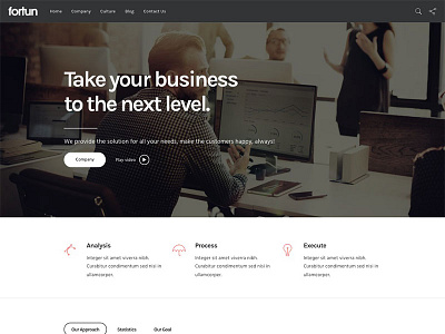 Business Layout for Fortun WordPress Theme agency business company creative modern personal portfolio site startup template theme website