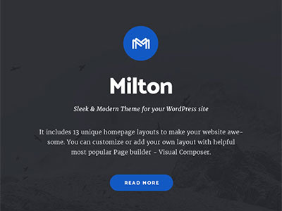 New WordPress theme Promo | Milton agency business company creative modern personal portfolio site startup template theme website