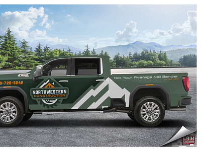 Northwestern Construction branding logo design sacramento sacramento graphic design vehicle wrap design