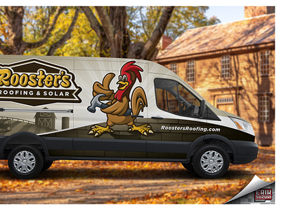 Roosters Roofing & Solar branding logo design sacramento sacramento graphic design vehicle wrap design