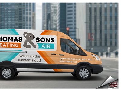 Thoms & Sons Heating & Air branding logo design sacramento sacramento graphic design vehicle wrap design