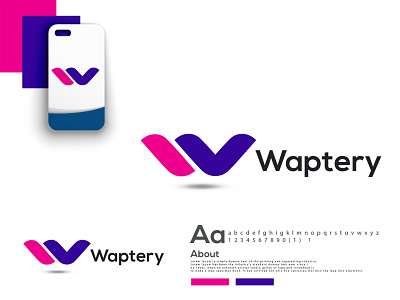 w letter logo | waptery modern logo design.