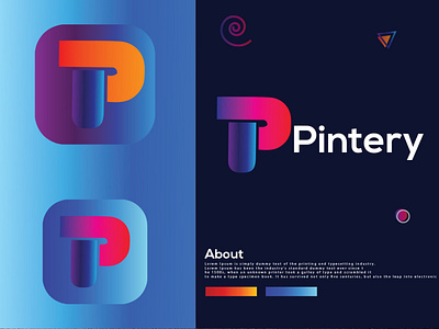 pintery modern logo | p letter logo mark