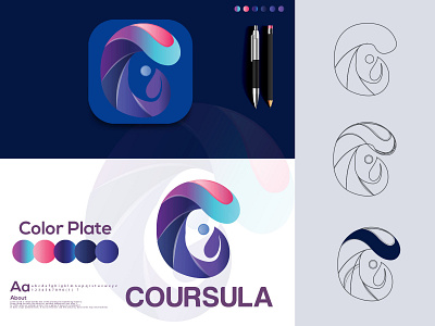Premium Vector | Abstract gradient c letter logo design| c mode