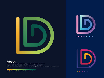 d modern letter logo | letter logo abstract logo brand design brand identity branding creative logo d letter logo d logo eye catching gradient logo hira a logo designer icon logo logo designer logo folio 2021 logo trends 2021 logos logotype minimal modern logo vector