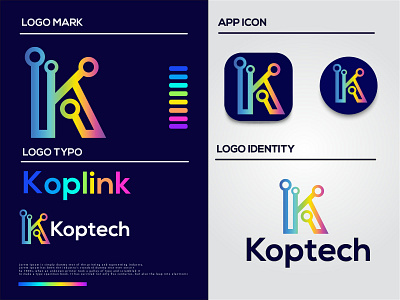 k letter logo design | technology logo | modern logo
