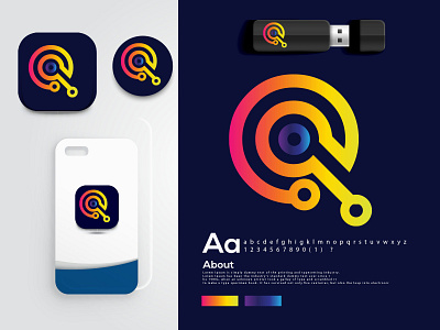 q technology logo design | modern logo 3d abstract logo brand identity branding colorfull logo creative logo eye catching gradient logo graphic design hira a logo designer icon minimal modern modern logo q letter q letter logo q mark q modern logo q technology logo design technology logo