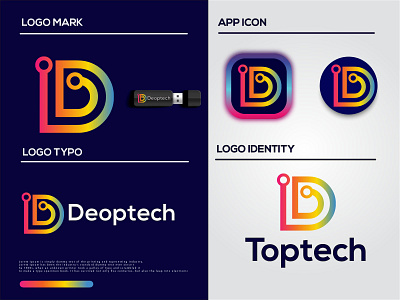 technology company logo | d letter logo design 3d abstract logo brand identity branding creative logo d d letter logo d logo d logo design design eye catching gradient gradient logo graphic design letter mark logo logo designer minimal modern modern logo