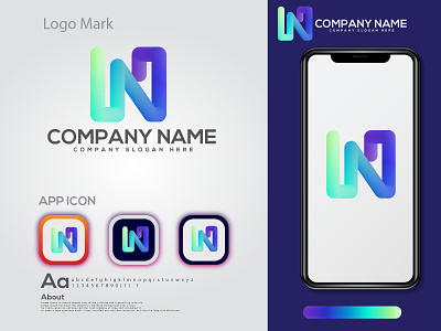 n letter logo design |  modern logo