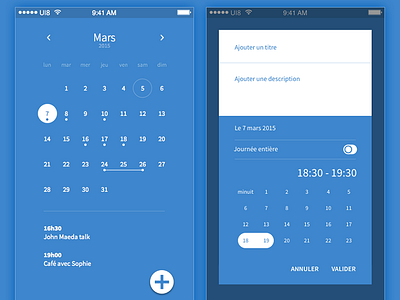 Material Calendar by Florian Butour on Dribbble