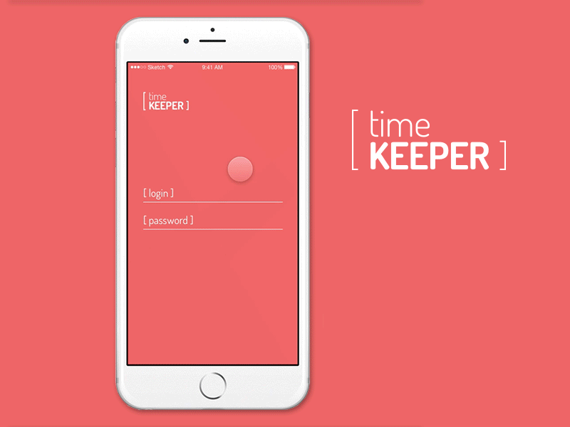 Time Keeper app concept design framerjs gif iphone material prototype red sketch3 ui ux
