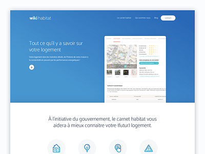 Wiki Habitat blue landing responsive ui ux web