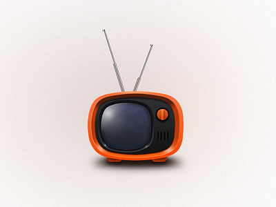 Vintage TV icon illustration logo max orange tv ui