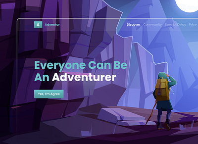 Adventur - Header Exploration dekstop design landing page travel ui web web design website