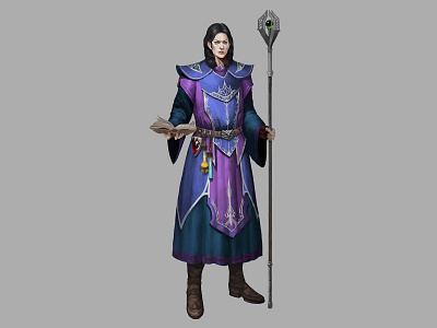 wizard_blue level 2d animation blue concept art design game art graphic design he he has a vibranium wand illustration wand