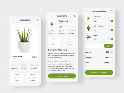 Concept app design • Plant Store "Greenery place" app app design checkout concept design ecommerce green hi fidelity mobile mobile design mockup plant plany store product card shopping bag stats store template ui ux wireframe