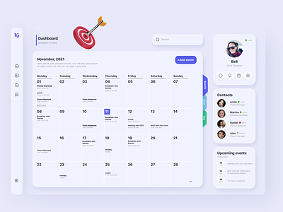 UI/UX Dashboard • Upcoming Events
