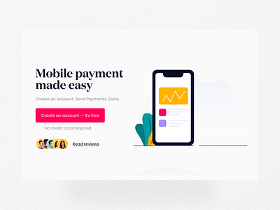 Mobile payment landing page