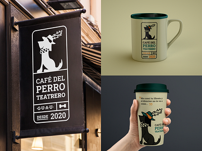 Café del perro teatrero - Branding branding coffee design dog illustrator logo theater