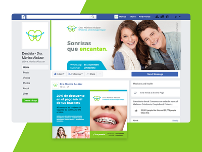 Dra. Mónica Alcázar - Facebook page branding cover dentist design facebook health health care logo odontology vector web