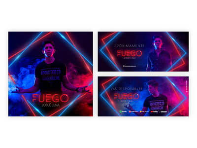 Fuego by Josué Luna - Single advertising artist cover design singer single song spotify