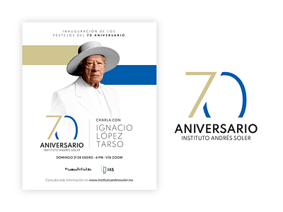 IAS 70 Aniversario - Logo Anniversary and Campaign acting actors advertising anniversary logo artist branding design logo school