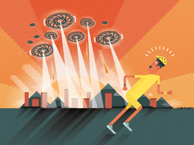 Disc Devils bikes bikes etc cycling cyclist disc brakes editorial illustration invasion magazine ufo