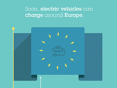 Charge Around Europe. charge electric vehicles europe ibm icon poster